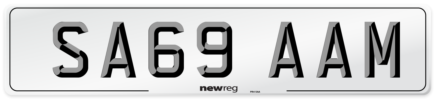SA69 AAM Number Plate from New Reg
